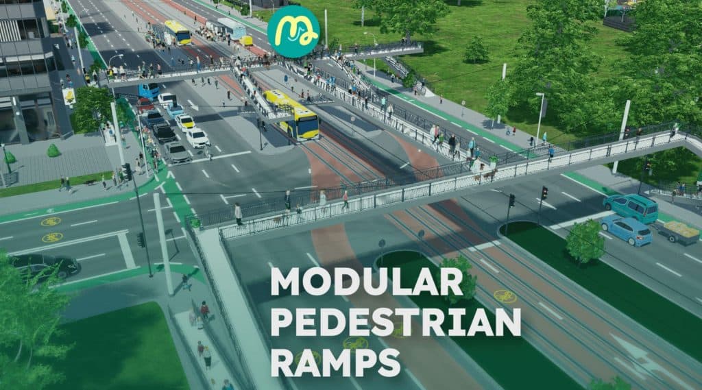 Modular Pedestrian Overpass Ramp v1.0 | Cities: Skylines 2 Mod Download